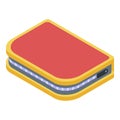 Office pencil case icon, isometric style