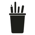 Office pencil pot icon simple vector. Fun table