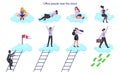 Office people on the cloud. Data information exchange Royalty Free Stock Photo