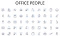 Office people line icons collection. Savings, Checking, Interest, Transaction, Deposit, Withdrawal, Balance vector and