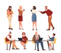 Office people set. Illustration of work team male and female