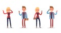 Office people working and poses action character vector design no3