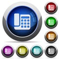 Office phone round glossy buttons Royalty Free Stock Photo