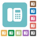 Office phone rounded square flat icons Royalty Free Stock Photo