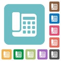 Office phone rounded square flat icons Royalty Free Stock Photo