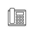 Office phone, telephone line icon, outline vector sign, linear style pictogram isolated on white. Royalty Free Stock Photo