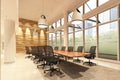 Office Photorealistic Render. 3D illustration. Meeting room.