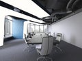 Office Photorealistic Render. 3D illustration. Meeting room.