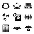 Office plankton icons set, simple style