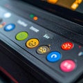 Office Printer Control Panel with Colorful Function Buttons Royalty Free Stock Photo
