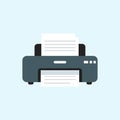 Office Printer with Paper Sheets in a Minimalist Illustration Royalty Free Stock Photo