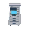 Office printer technology vector illustration. Computer printer paper machine equipment design icon. Document printout symbol Royalty Free Stock Photo