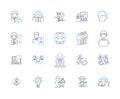 Office profession outline icons collection. Executive, Manager, Secretary, Clerk, Administrator, Supervisor, Officer