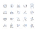 Office profession outline icons collection. Executive, Manager, Secretary, Clerk, Administrator, Supervisor, Officer