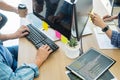 IT office Programmers software development coding technologies On Computer working in a company office Royalty Free Stock Photo