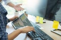 IT office Programmers software development coding technologies On Computer working in a company office Royalty Free Stock Photo