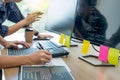 IT office Programmers software development coding technologies On Computer working in a company office Royalty Free Stock Photo