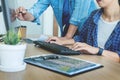 IT office Programmers software development coding technologies On Computer working in a company office Royalty Free Stock Photo