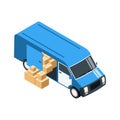 Office Relocation Van Composition Royalty Free Stock Photo