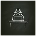 Office robot chalk icon