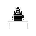 Office robot glyph icon