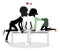 Office romance between African man and woman