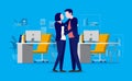 Office romance - Couple in office holding each other Royalty Free Stock Photo