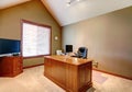 Office room with high vaulted ceiling