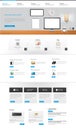 Office scene one page website design template. Vector Eps 10 Royalty Free Stock Photo