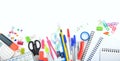 Office - school supplies on white background Royalty Free Stock Photo