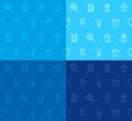 Office Seamless Pattern line icons