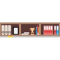 Office shelf with book, folder flat vector icon