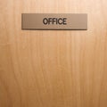 Office sign on door.