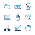 Office simple vector icon set