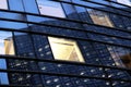 Office skyscraper window at night in Paris business district Royalty Free Stock Photo