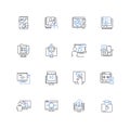 Office software line icons collection. Word, Excel, PowerPoint, Outlook, Access, Publisher, OneNote vector and linear