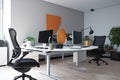 office space, with ergonomic furniture and accessories, for modern and efficient workspace