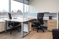 office space, with ergonomic furniture and accessories, for modern and efficient workspace