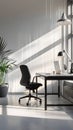 Office Space Organized with Minimalist Decor Royalty Free Stock Photo