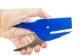 Office stapler hand Royalty Free Stock Photo