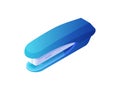 Office stapler isometric vector. Blue tool for stapling paper sheets.