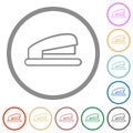 Office stapler outline flat icons with outlines Royalty Free Stock Photo