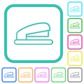 Office stapler outline vivid colored flat icons Royalty Free Stock Photo