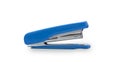 Office stationary Blue stapler with pile of staples isolated on white background with clipping path Royalty Free Stock Photo