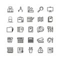 Office stationery, drawing and writing line vector icons