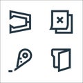 Office stationery line icons. linear set. quality vector line set such as folder, corrector, sticky notes