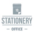 Office stationery logo, simple gray style