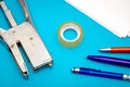 Office stationery tools details Royalty Free Stock Photo