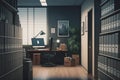 Office Storage Room Filled with Filing Cabinets and Supplies