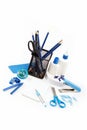 Office and student accessories isolated. Royalty Free Stock Photo